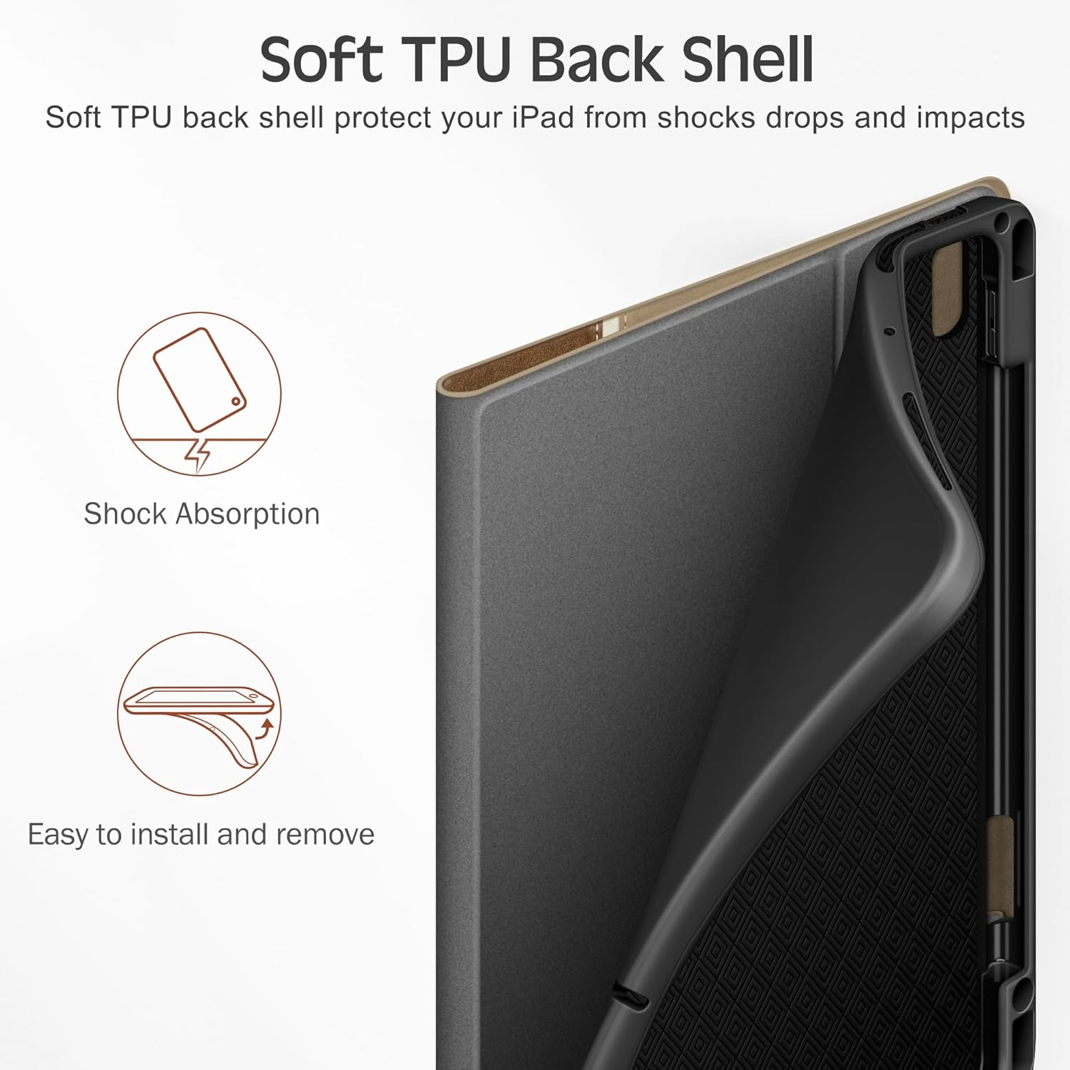 KingBlanc Case for iPad Air 13 inch (M3 2025/M2 2024) with Pencil Holder, Vegan Leather Protective Stand Cover, Auto Wake/Sleep, Multi-Angles for Viewing/Drawing, Supports Pencil Pro/(USB-C), Beige - Image 7