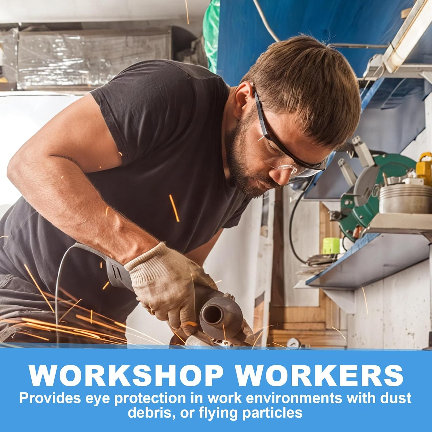 Treela 50 Pcs Safety Goggles Bulk Anti-Fog Glasses with Adjustable Temples and Wraparound Lenses Scratch Resistant Safety - Image 4