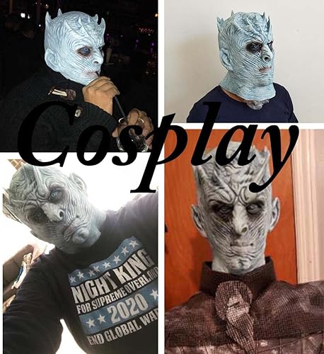 Miniatura 5 de Máscara de Halloween de Juego de Tronos, Noche de Rey de Caminante Blanco, Máscara de Accesorios de Fiesta Máscara de Cabeza de Látex espeluznante