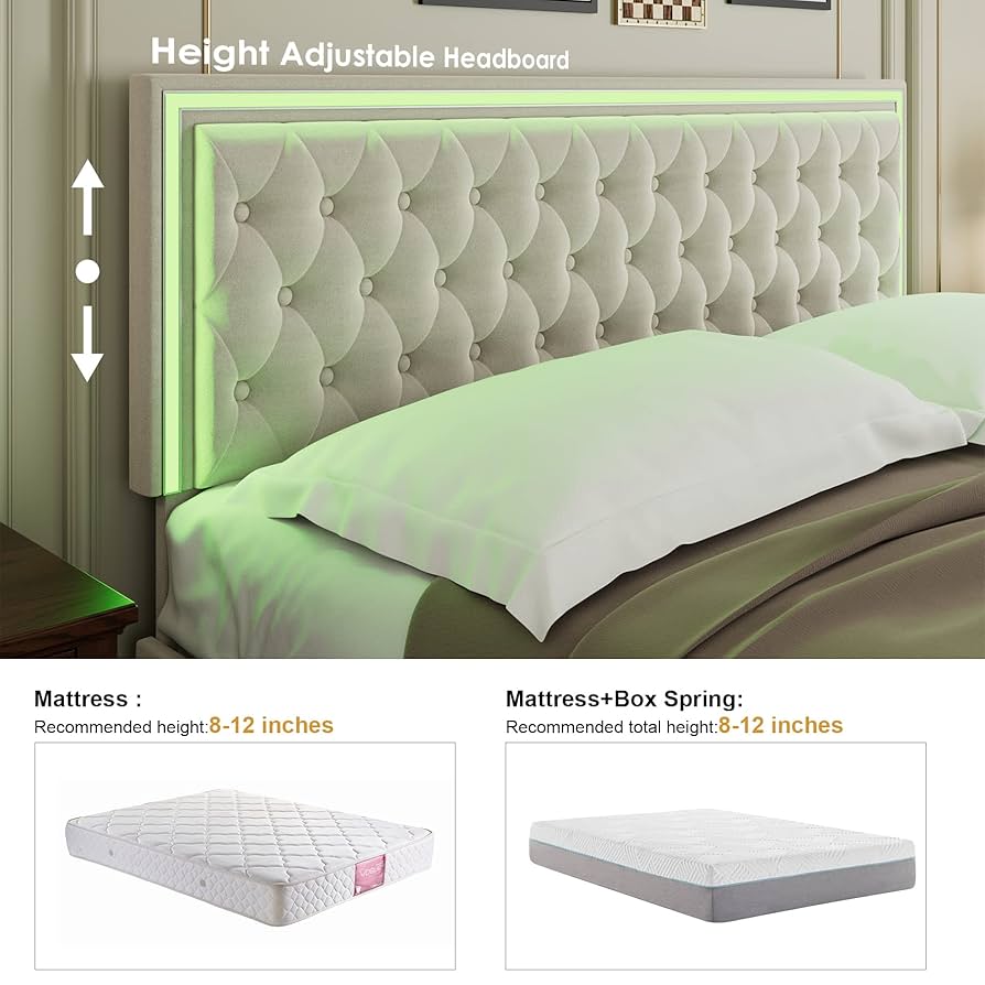 クレジェンテ♡Lucirveil ②箱4個 Amazon.com: Allewie Upholstered King Size Platform Bed Frame