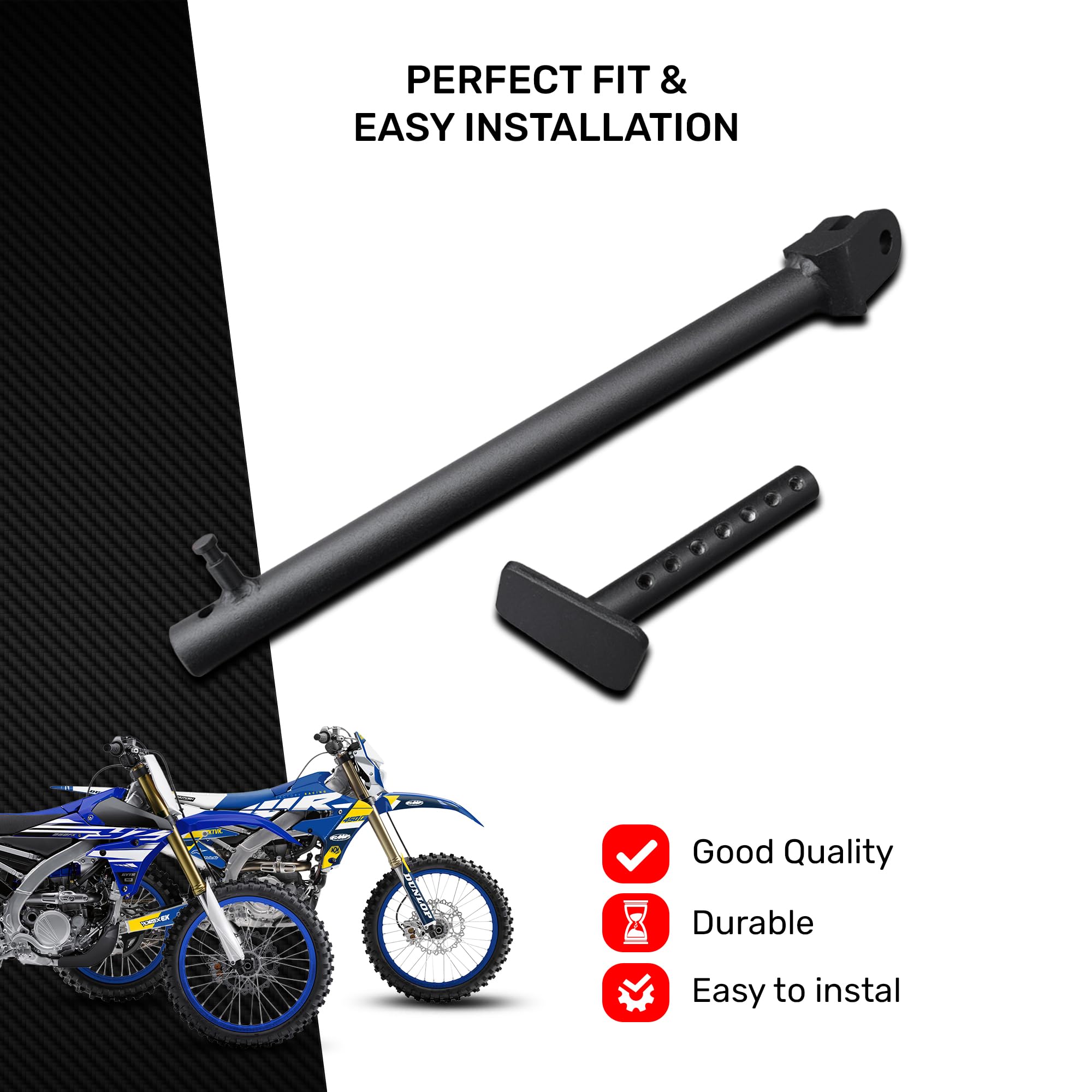 avdb-moto Béquille Support Latérale Réglage Hauteur compatible avec YAMAHA WRF 450 WR450F 2007-11, WRF 450 WR450F 2012-15, WRF 450 WR450F 2016-18, WRF 250 WR250F 2014-16, WRF 250 WR250F 2017-18 (Noir)