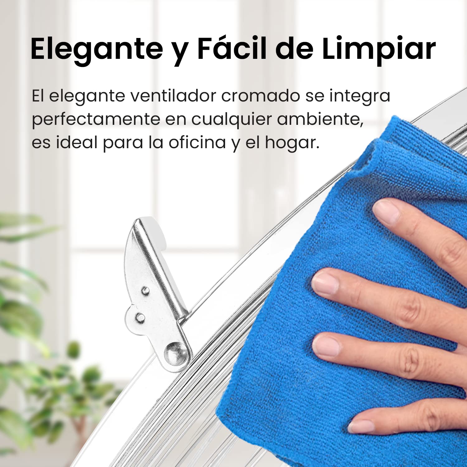 Pro Beeze Ventilador de Suelo Industrial de 50 cm (20") con Asa de Transporte para Hogares y Gimnasios. Potente Motor de 120 W, 3 Velocidades y Cabezal Ajustable - Cromado