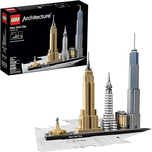 Bloques de construcción colección de rascacielos de la ciudad de Nueva York de LEGO Architecture Código 21028 Bloques de construcción colección de rascacielos de la ciudad de Nueva York de LEGO Architecture Código 21028