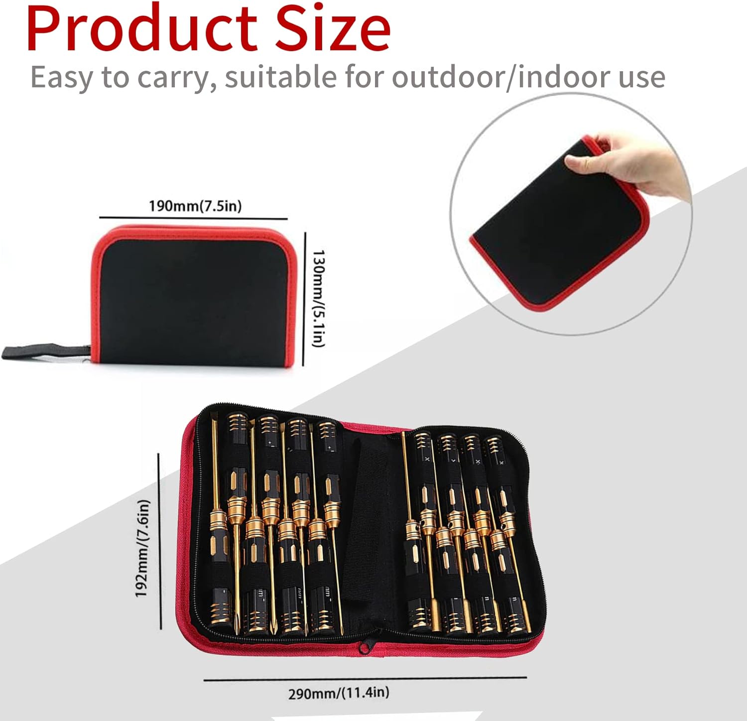 Buddy RC RC Hex Screwdriver Tools Kit 16 in 1 RC Hex Driver Set Titanium Nitride Coated RC Hex Nut Driver Tool For RC Car Helicopter（16PCS）