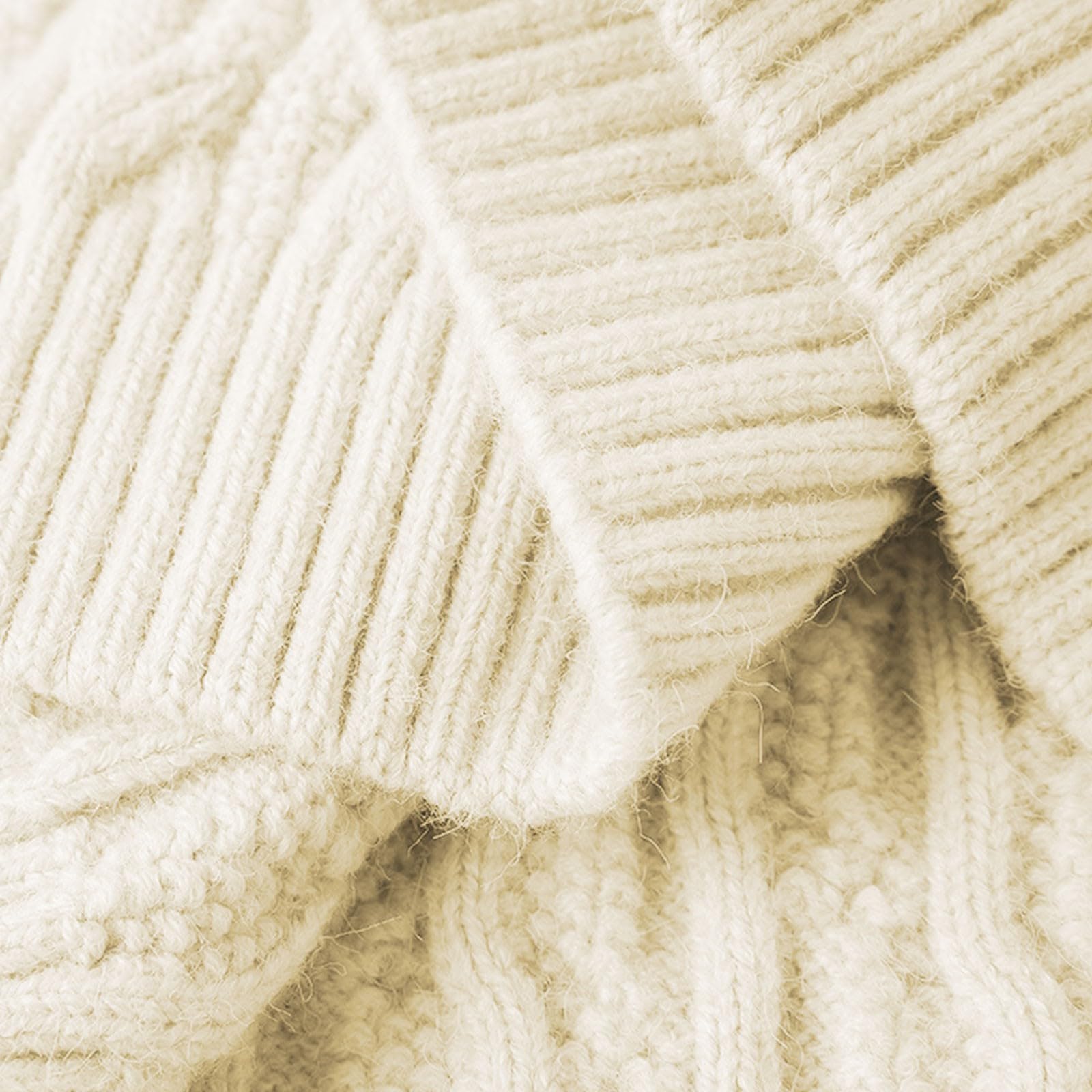 Jersey básico de invierno para niña, cuello alto, patrón trenzado, parte superior de punto
