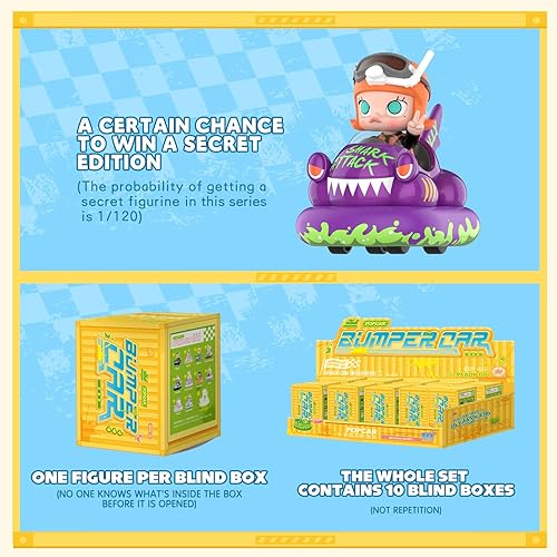 Miniatura 5 de POP MART POPCAR - Caja exclusiva de figuras de acción de la serie Bumper Car de juguete a granel, juguete de arte coleccionable popular, figura