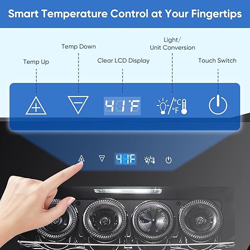 Miniatura 99 de Refrigerador de bebidas de 15 pulgadas, refrigerador de bebidas de 130 latas con puerta de vidrio y cerradura, compresor mejorado, bajo ruido