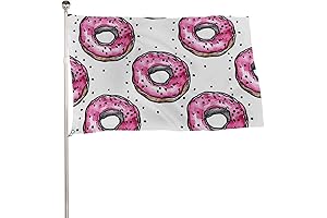 Peach Donut Pattern Outdoor Yard Flags for Seasonal Garden Decoration
