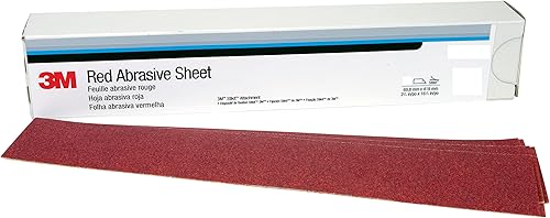 3M Stikit - Hoja abrasiva roja, 01680, grado 40+, 2-34 pulgadas x 16 12 pulgadas, 25 hojas para lijado automático