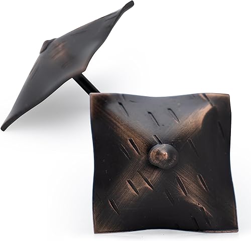 Paquete de 50 clavos cuadrados de 1.5 pulgadas, clavos decorativos de bronce aceitado, cierres de persiana ornamentales, cabezales de uñas