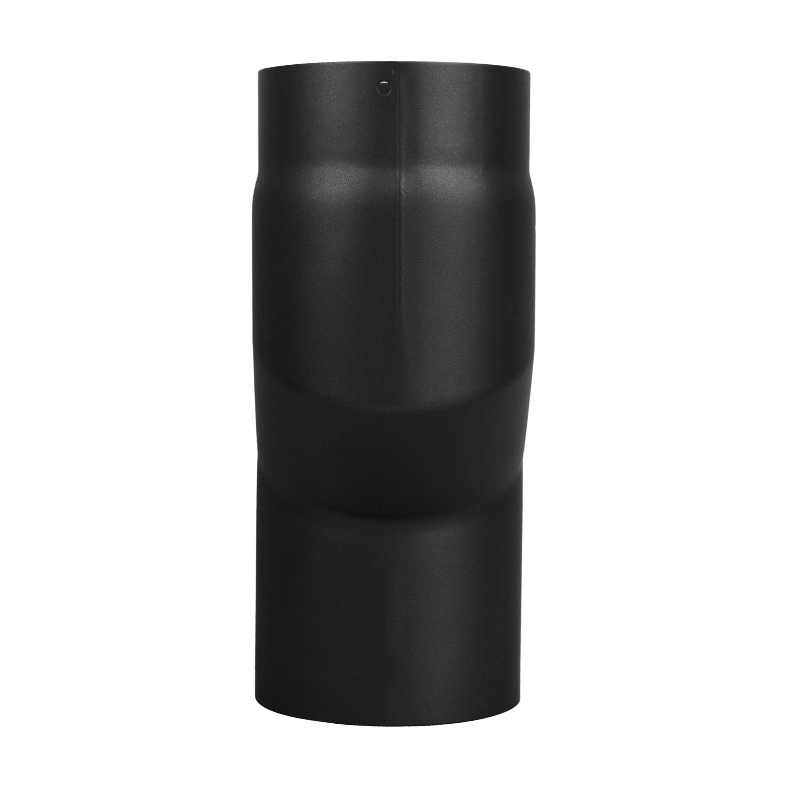 LANZZAS Rauchrohr Versatzbogen mit 60 mm Versatz - im Durchmesser Ø 150 mm - Farbe: schwarz - Ofenrohr Doppelbogen Etagenbogen