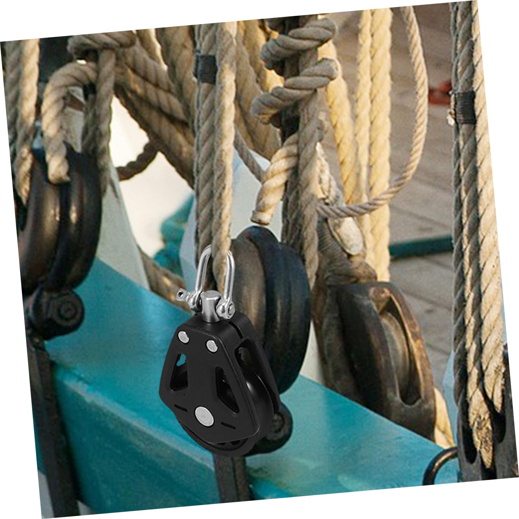 BESPORTBLE 2 Stück Nylon Bootsrolle mit Edelstahllager Drehbare Seilrolle für Segelboote und Fitnessgeräte Langlebig und Glatt Laufend für Marine Anwendungen