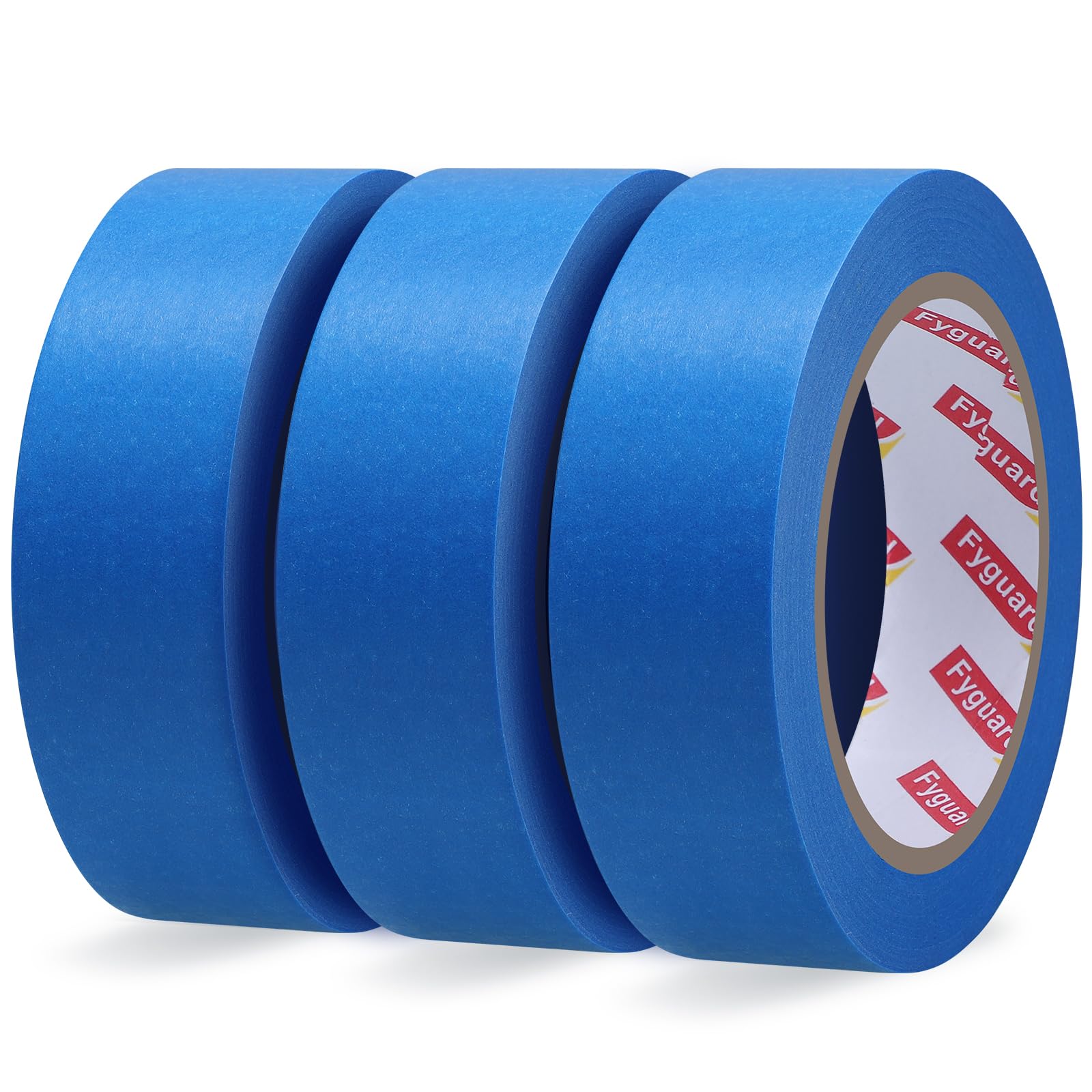 Fyguard 3 Rollen Malerband, 30mm x 50m Blau Abklebeband Masking Tape Papierklebeband Hitzebeständig für Renovierungen und Scharfe Linien