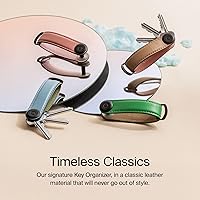 Vista 2 de Orbitkey 2 llavero de cuero de primera calidad. 0 Rubor con costuras de rubor