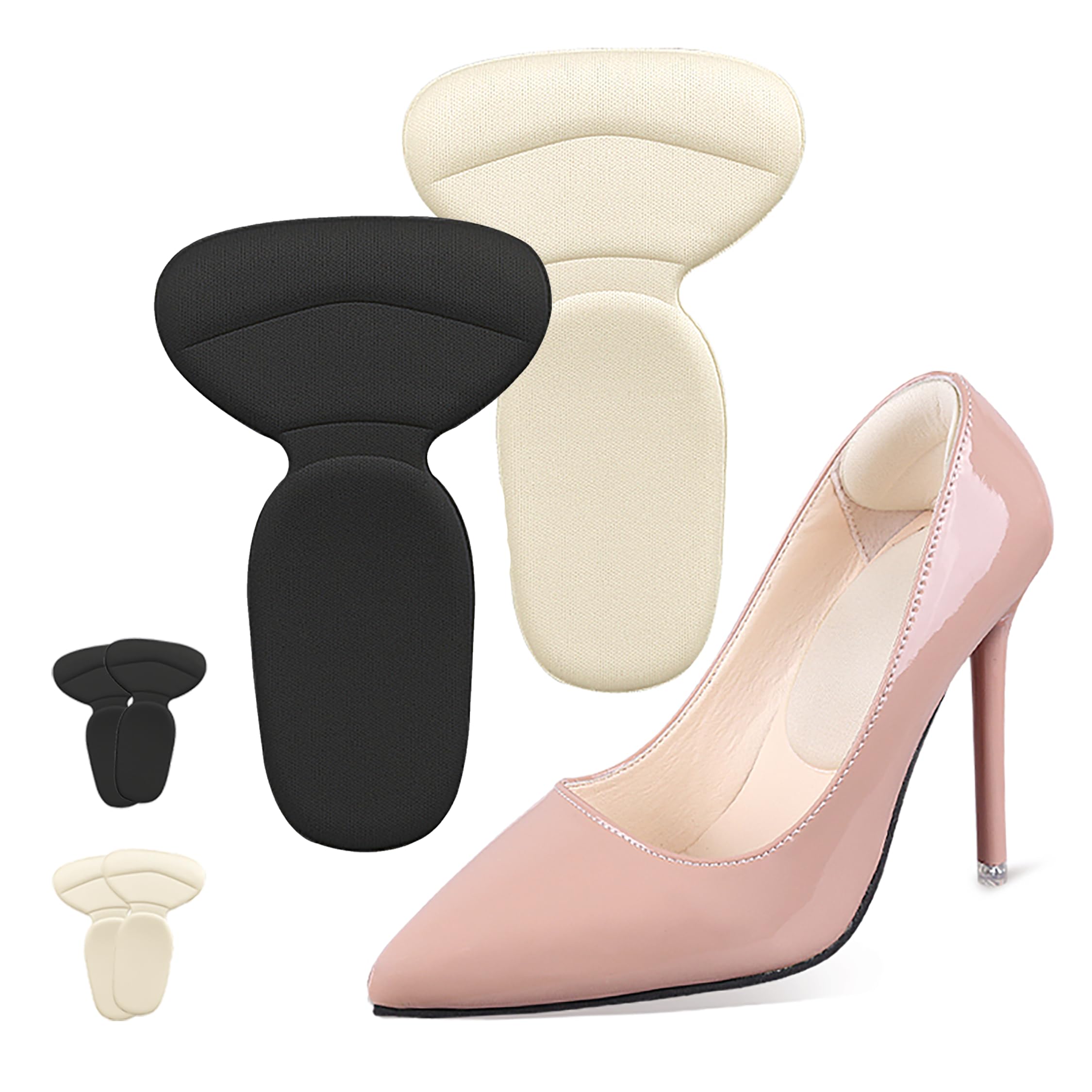 COMFWALK Soft Sponge Heel Protectors - Heel Grips for Comfort in High Heels – T-Shape Design – Anti Slip – Prevents Blisters - Makes Shoes Fit Better