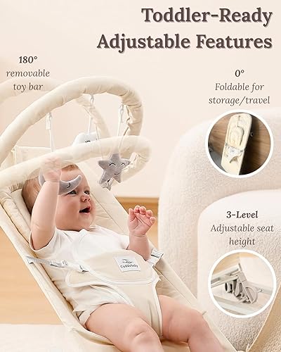 Miniatura 4 de CuddoBaby - Gorila para bebé con ruedas bloqueables, cojín suave para la cabeza, muñecas colgantes para coordinación mano-ojo, asiento 100% algodón,