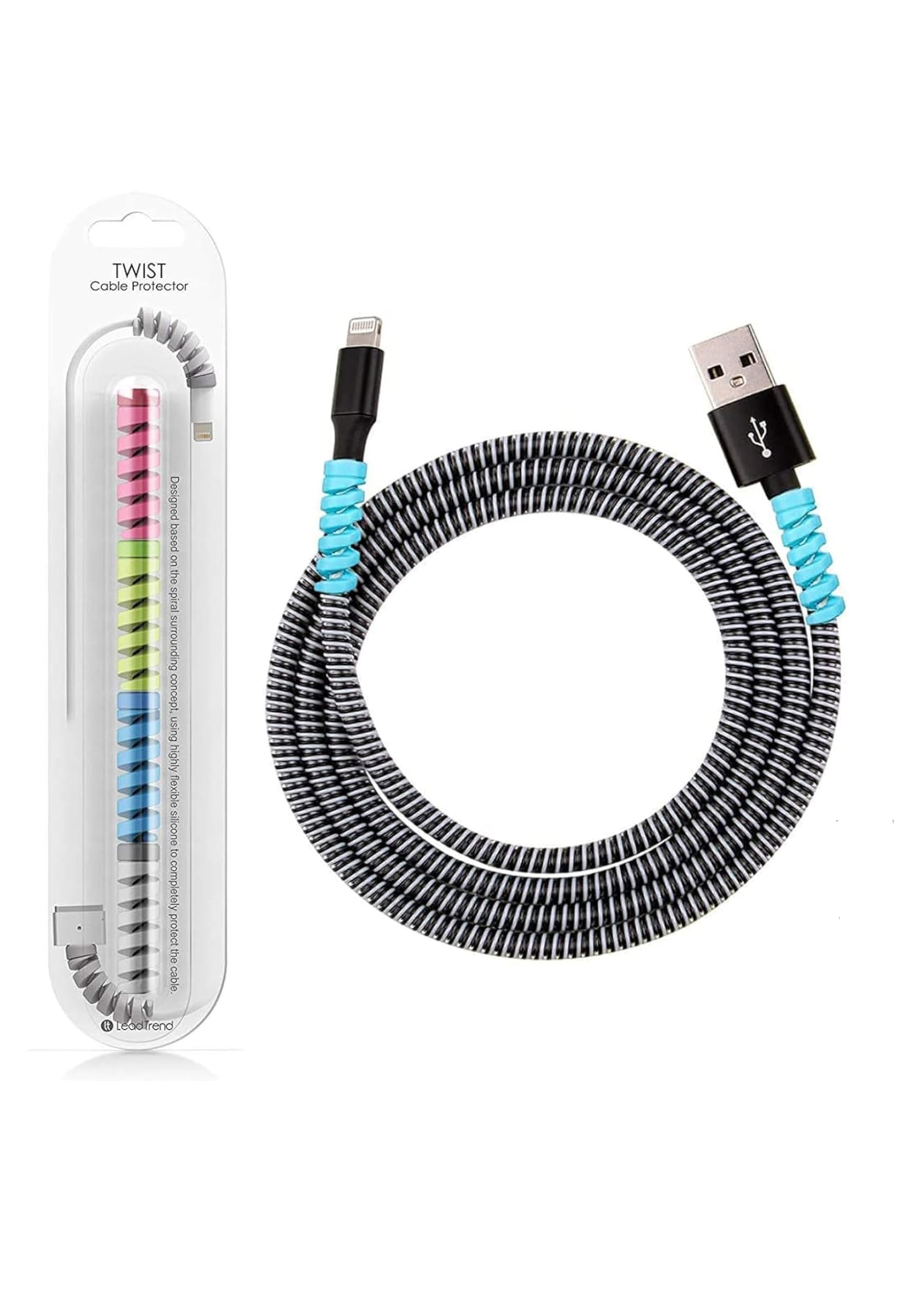 Branded Original Quality Spiral Cable Protector 4 Pcs, with 2 Meters Each-Full Size Spiral Charging Cable Protector,Earphone Cable Protector,Wire Protector Spiral (Pack of 1) (B0D8G5H51L) Amazon Price History, Amazon Price Tracker