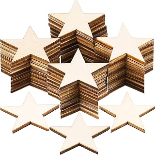 Gejoy 500 Pcs Wooden Stars Unfinished Stars Pieces Blank Wooden Cutouts Ornaments for Craft Memorial Day Independence 4th of July Patriotic Project and Decoration(1-1/4 Inch)