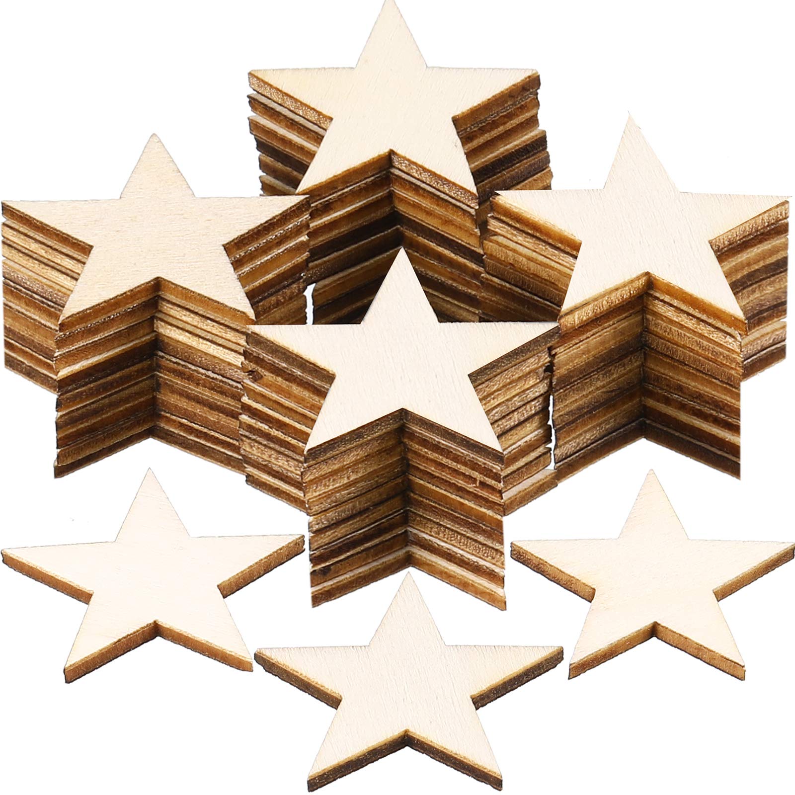 Lot de 500 mini étoiles en bois naturel de qualité supérieure