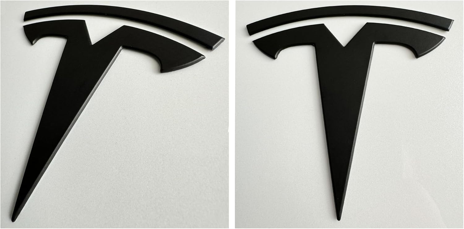 Logo Decal Overlay Stickers Compatible with Tesla Model Y (2020 to 2025), Full Wrap, 4-pc Set (Matte Black)