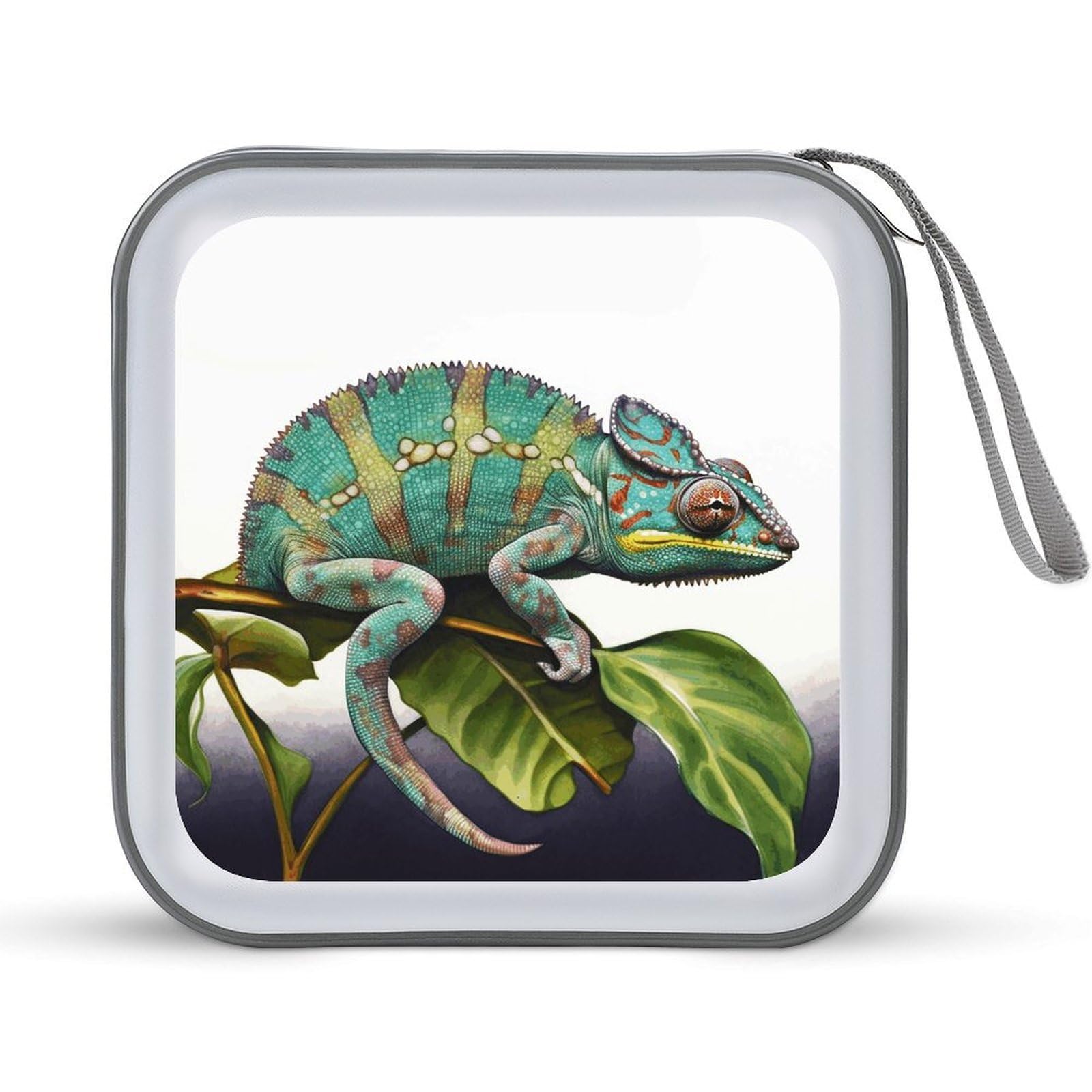 VstaDank Chameleon DVD Case With Zipper Portable CD Case Hardshell DVD VCD Binder Storage Box EVA Protective Blu-ray Wallet 40 Capacity CD Wallet Movie Music Media Disc Wallets