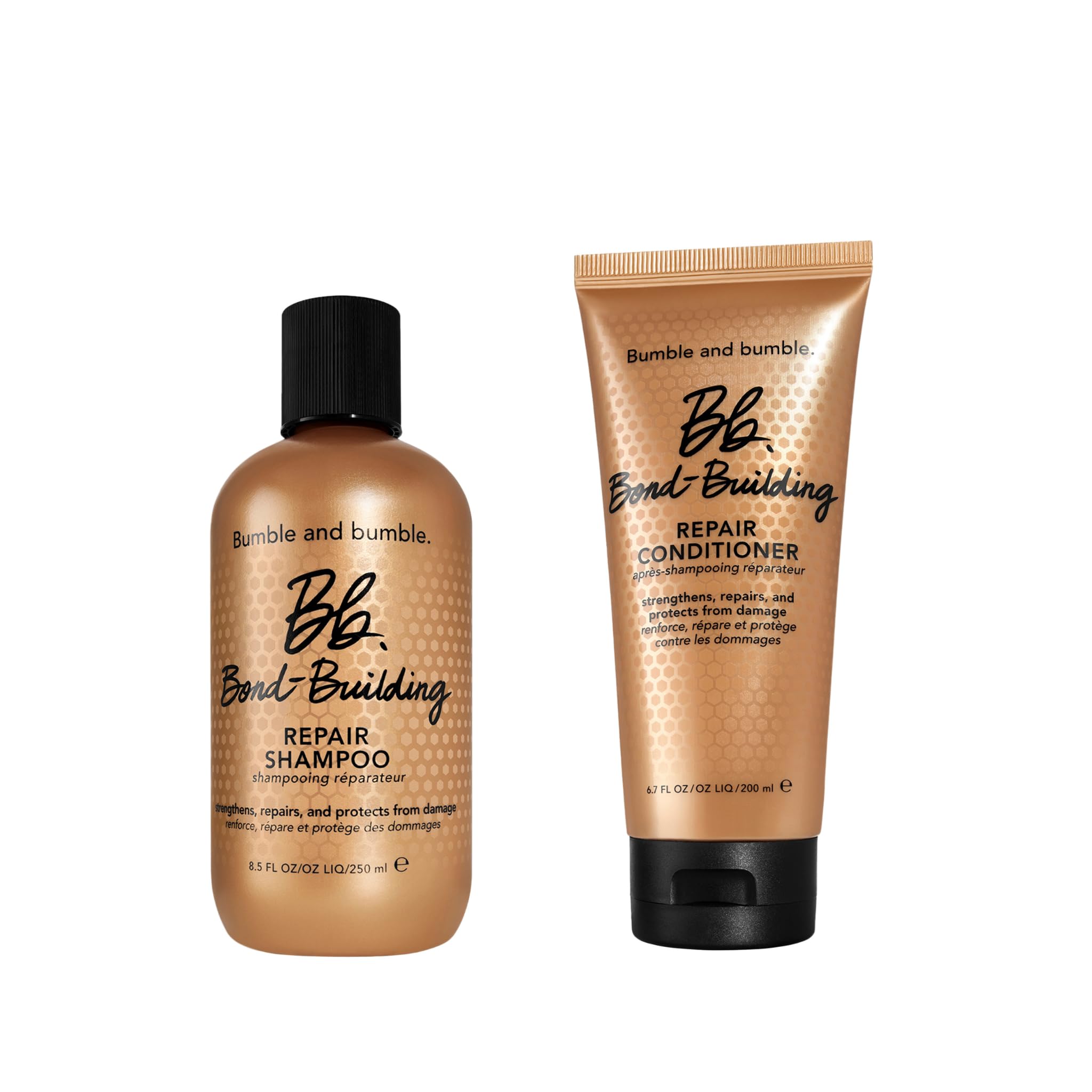 Bumble And Bumble Bond-Building Routine: Shampooing (250ml) + Après-Shampooing (200ml) - Réparateur - Préserve la Couleur - Anti-Frisottis - Apporte de la Brillance - Pour Les Cheveux Abîmés
