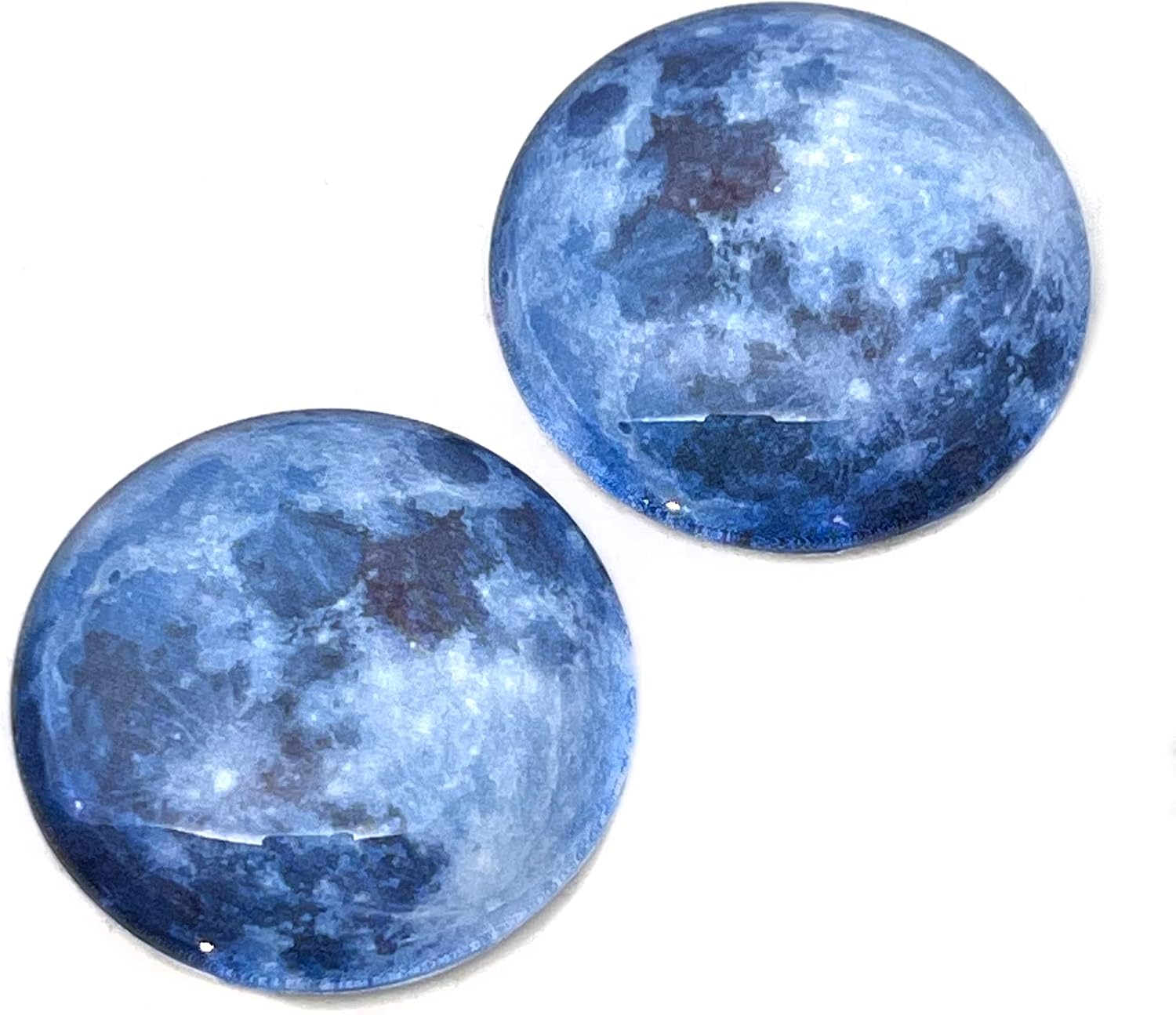 Blue Moon Glass Eye Cabochons for Pendant Making Wire Wrapped Jewelry Faux Craft Taxidermy or Sculptures (60mm)