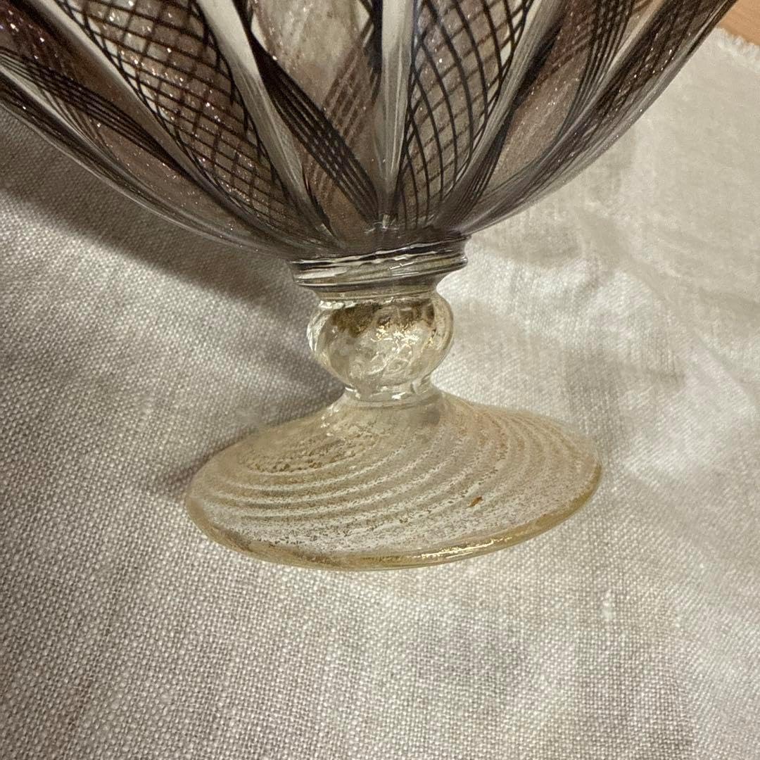 ヴェネチアングラス ムラーノ レース バラリン工房 BALLARIN コンポート