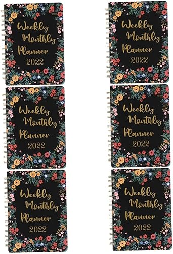 Ciieeo 6 Pcs 2022 2022 Agenda Daily Planner 2022 Pocket Planner New Year Planner Monthly Management Planner Financial Planner Office Calendar Note