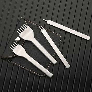 Cross Punch/Fork Leather Stapler Set 3mm 4Pcs Leather Handpiece For Hand Stitching