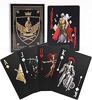 Vista 7 de ACELION Cartas de juego impermeables, cartas de plástico, baraja de cartas, tarjetas de póquer de regalo (negro)