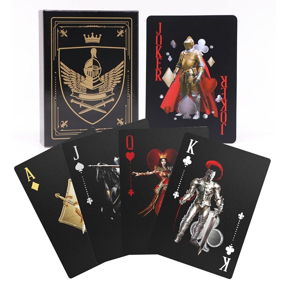 ACELION Waterproof Clear Playing Cards, Plastic Playing Cards, Deck of Cards, Gift Poker Cards (Knight)