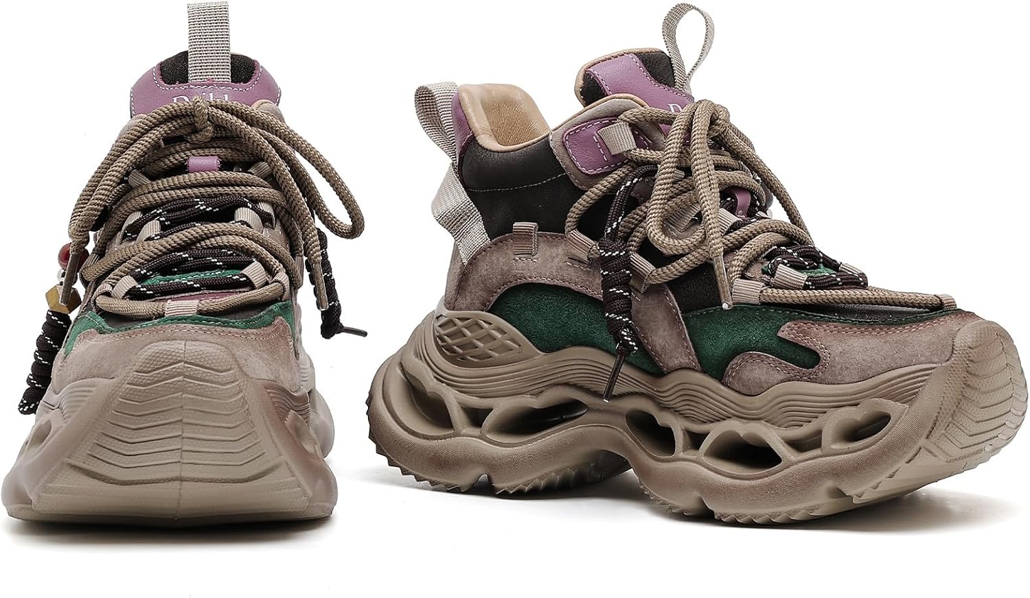 Women's Wedge Walking Shoes Chunky Platform Comfort Fashion Sneaker Lace-Up Casual Non-Slip Running Shoes - Image 4