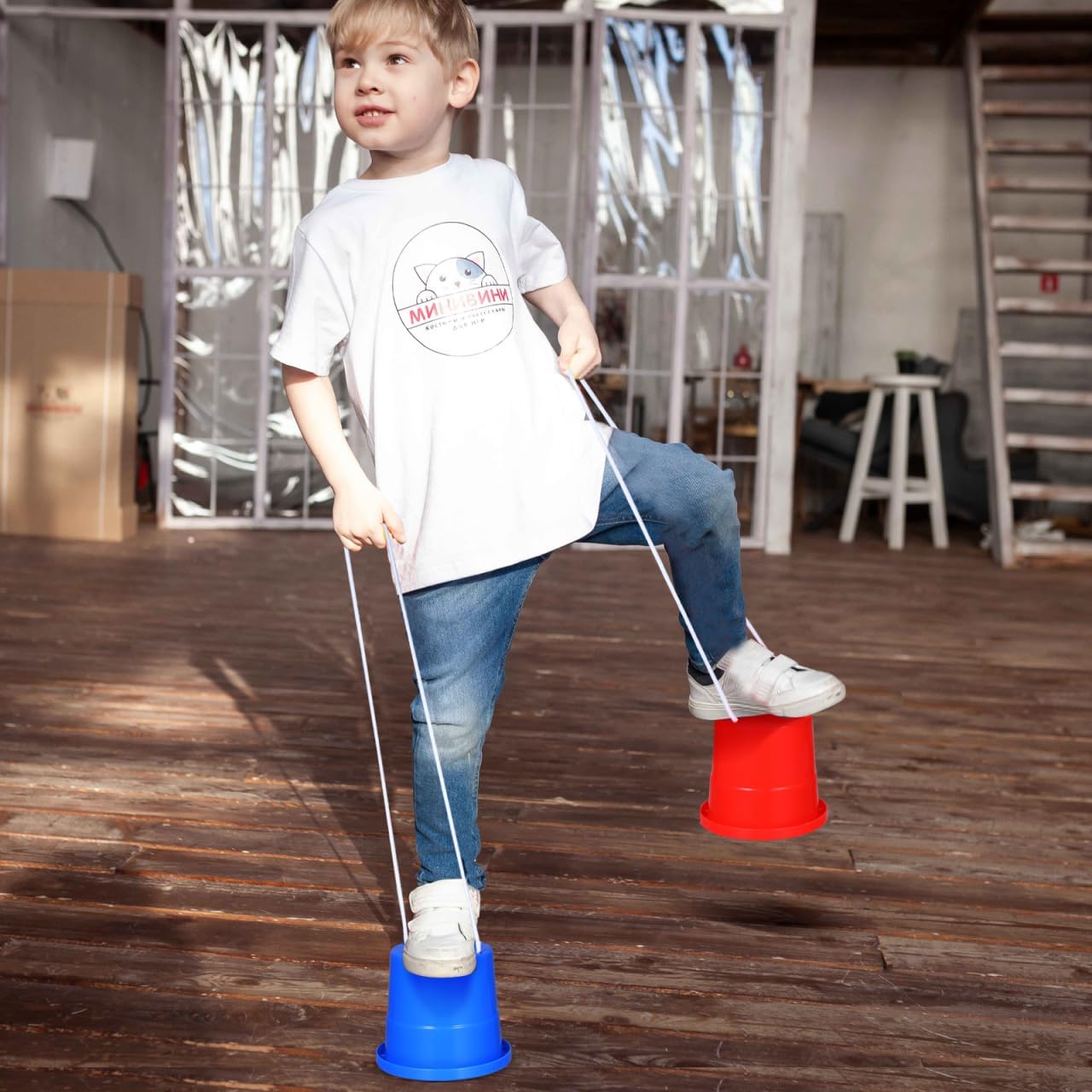 Gadpiparty Kids Jumping Stilts 3 Pairs Outdoor Balance Training Walk Stilts with Adjustable Straps for Coordination and Fun Exercise Toy