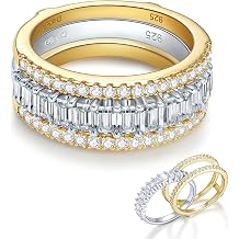 TIMELESSTAR Moissanite Ring Sets for Women Stackable Band|Lab-Grown Moissanite|14K Gold Plated S925 Sterling Silver Non Tarnish