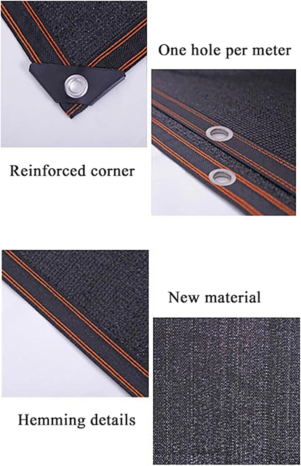 80% Black Shade Cloth Sun Net, Superfine Dense UV Resistant Heavy Duty Shade Mesh Fabric with Grommets for Greenhouse Flowers Plants Patio Lawn Mesh Nets, Greenhouse Shades Cloth