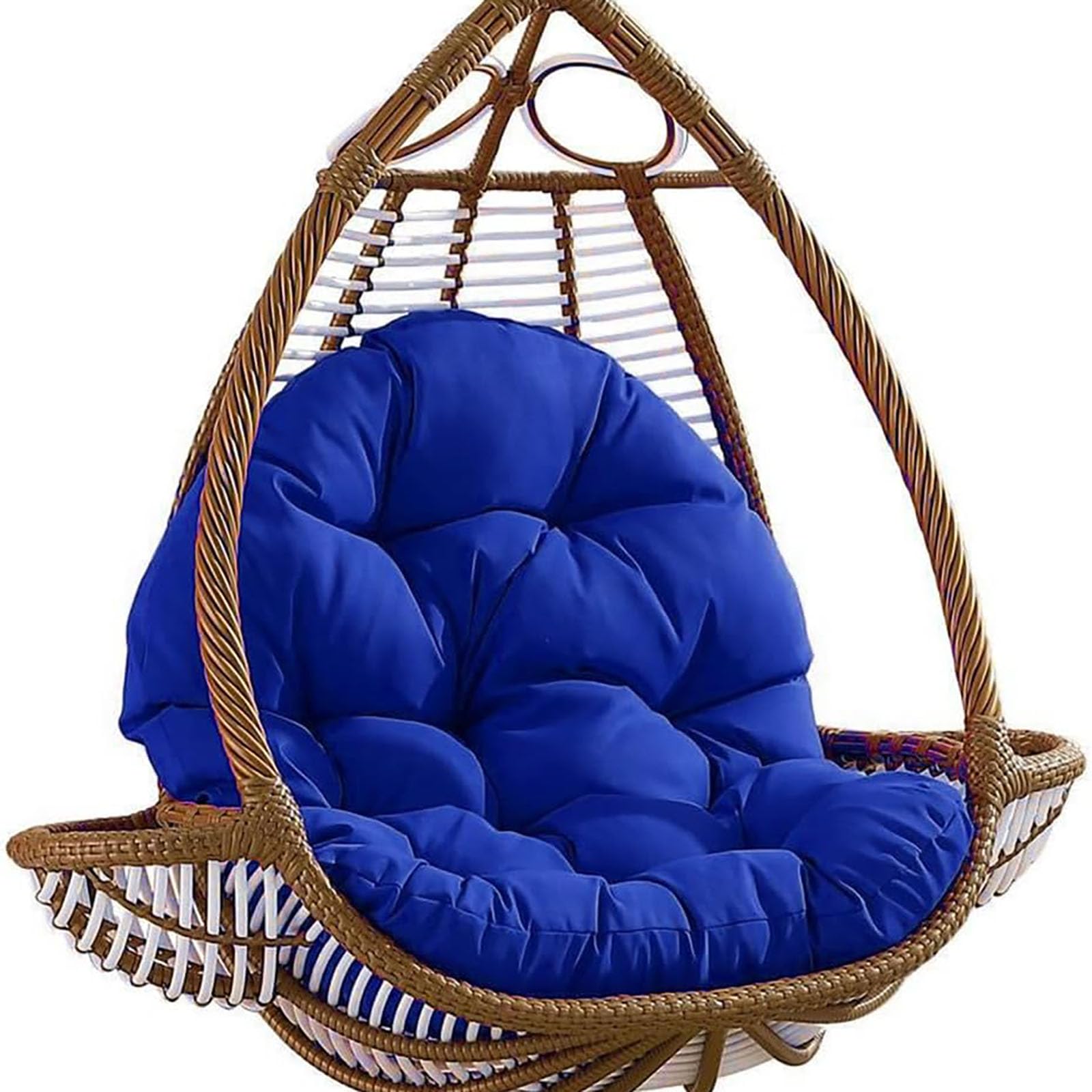 Hanging Chair Cushion Seat Pad, Replacement Cushion for Garden Hanging Swing Outdoor Washable Rocking Chair Seat for Hanging Basket Hammock Chair Basket Back Cushion,Blue