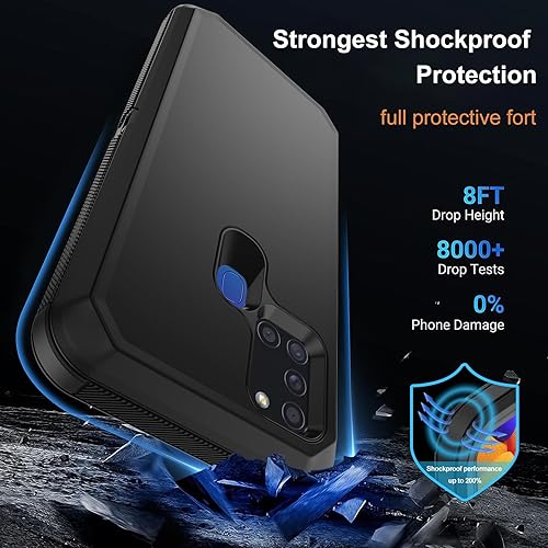 Miniatura 2 de Annymall Funda para Galaxy A21s versión de EE. UU., carcasa de cuerpo completo A21s con protector de pantalla integrado, funda de protección híbrida