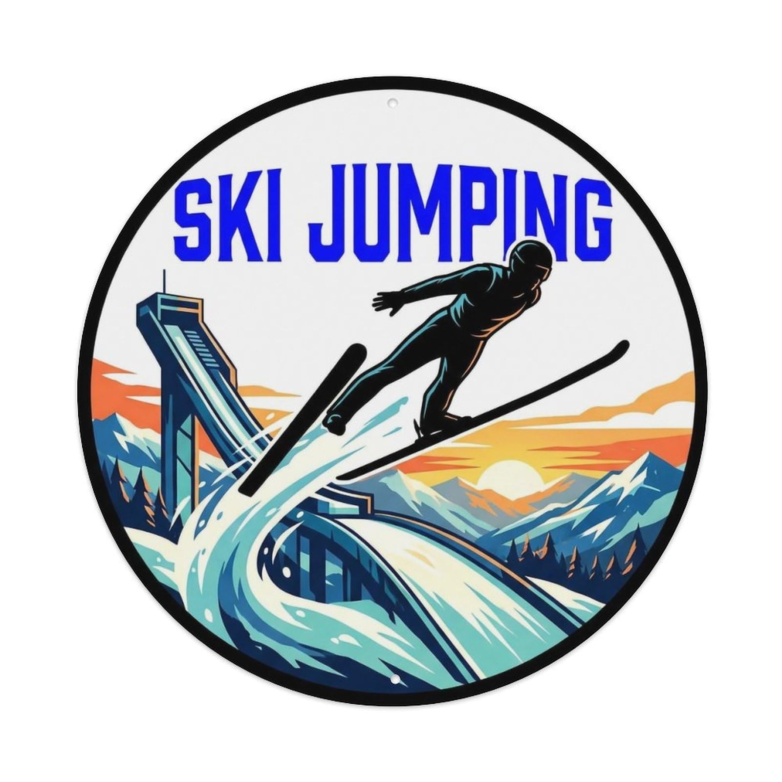 Vintage Ski Jumping Extreme Sports Metal Tin Sign