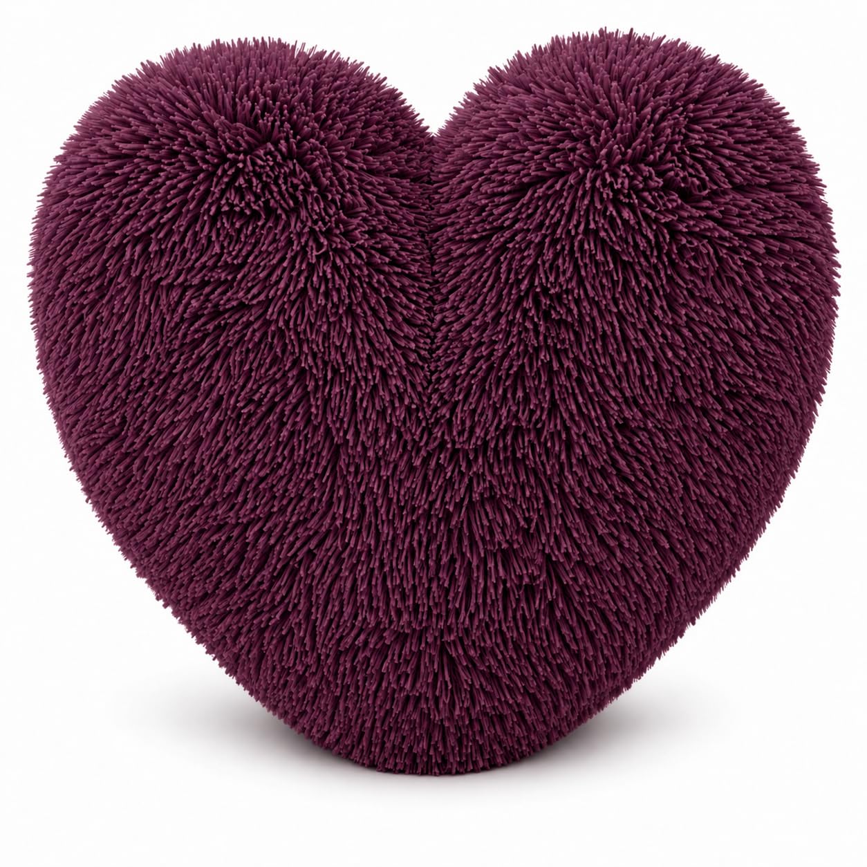 Nightzone Plum Teddy Cuddles Heart Shape 3D Fleece Filled Cushion Soft Comfortable Warm & Cozy Home Decor Size 38Cm 100% Polyester Teddy Heart (Plum)