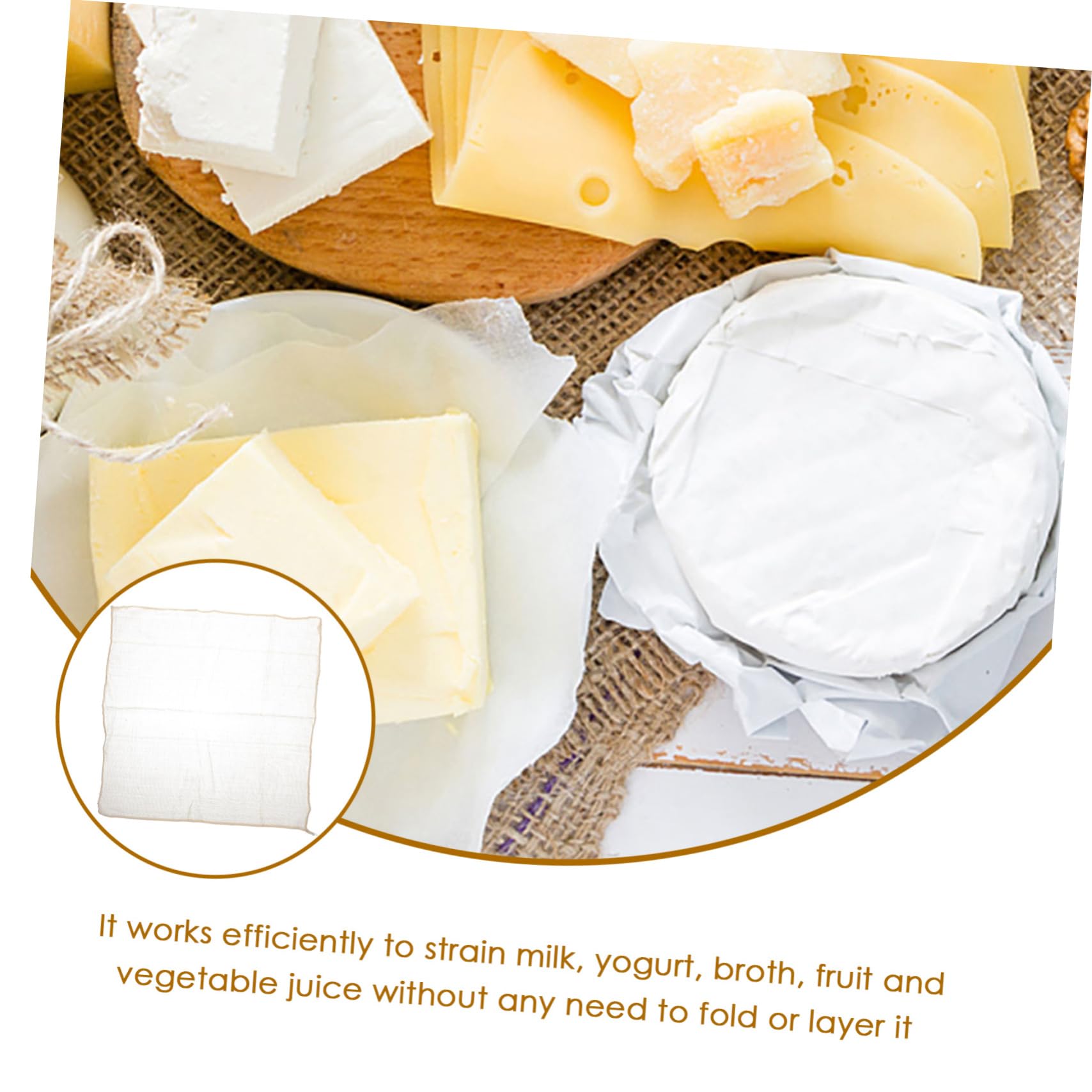 FUNOMOCYA for Liquids 6 Pack Pure Cotton Cheese Cloths Reusable Easy Tofu Making