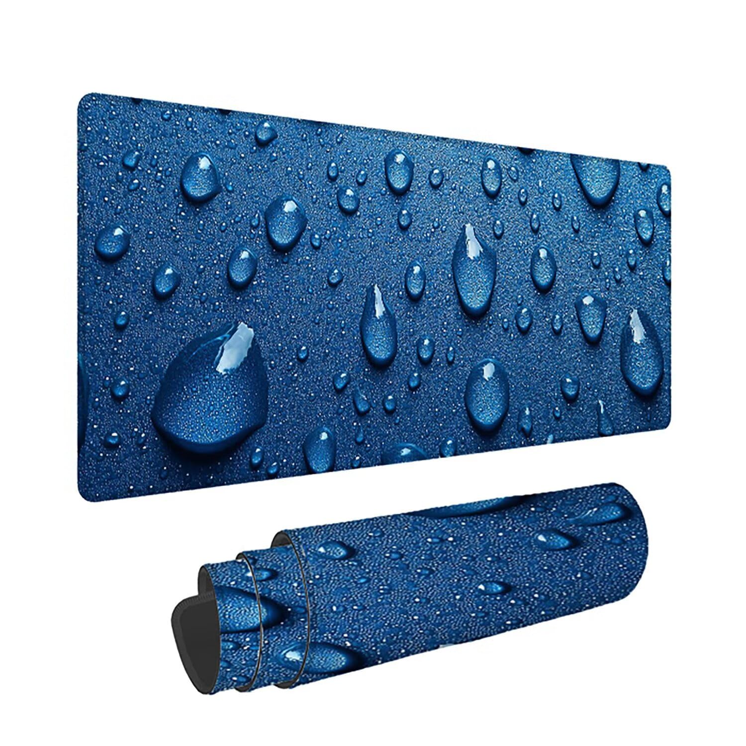 Podkładka pod mysz XXL krajobraz - 1600x800x3mm - niebieska duża mata na biurko z przeszytymi krawędziami i antypoślizgowa wodoodporna do komputera, laptopa poprawia precyzję i szybkość. -35530