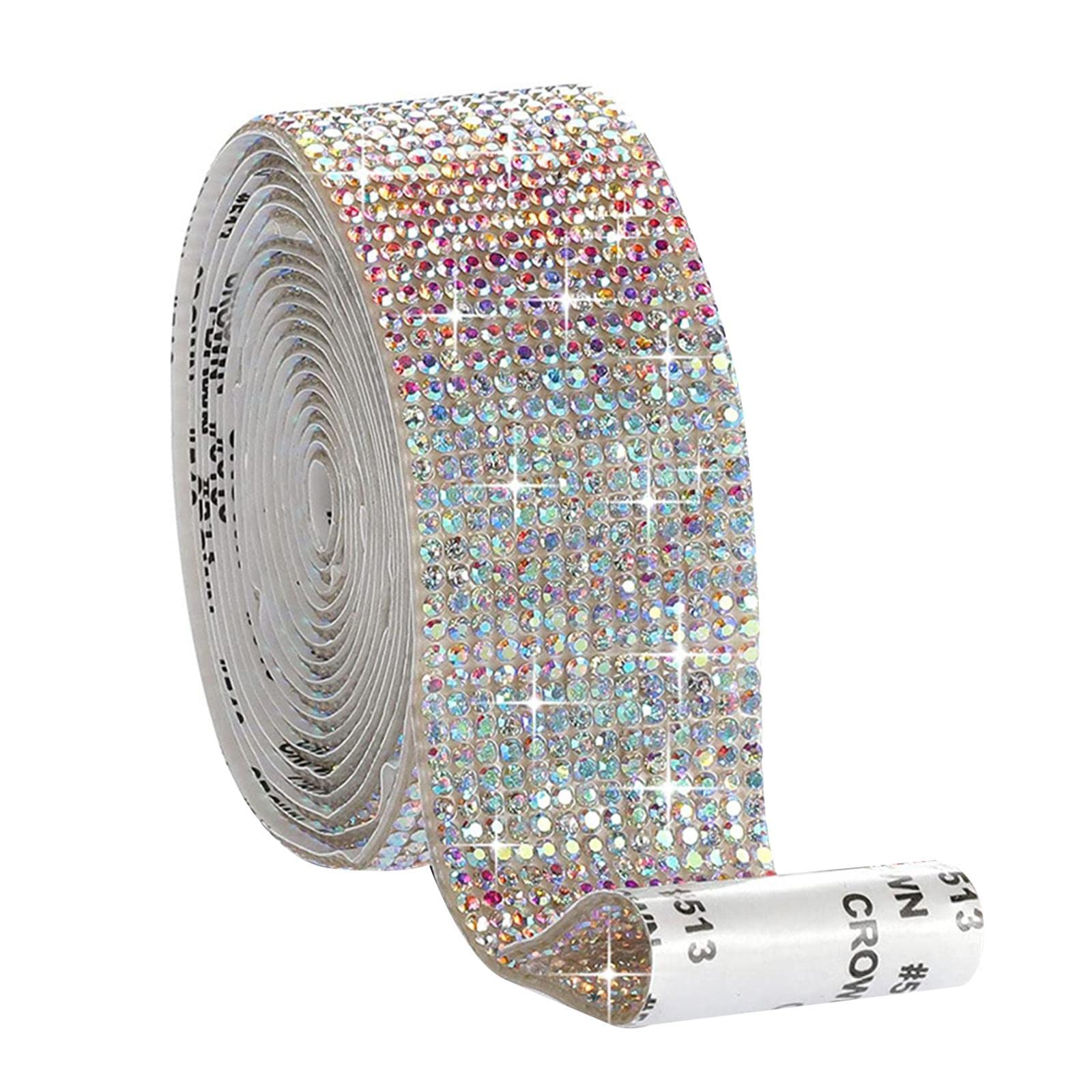 Self-Adhesive Crystal Rhinestone Diamond Ribbon DIY Sticker Multicolor 2.7cm