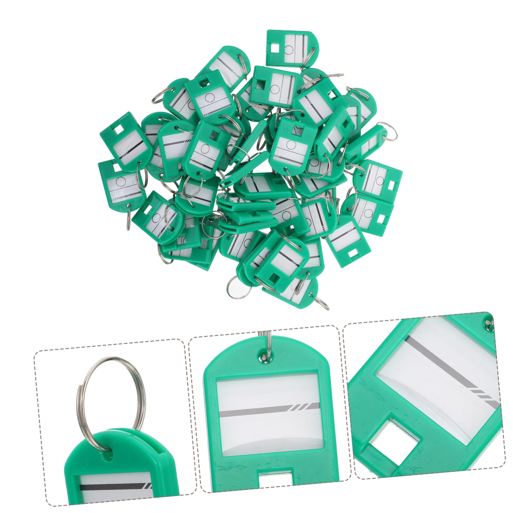 HOMSFOU 4 Set Targhette Identificative Per Chiavi E Bagagli Portachiavi Etichette Con Divisori Per Hotel Uffici E Luggage 50 Pezzi*4