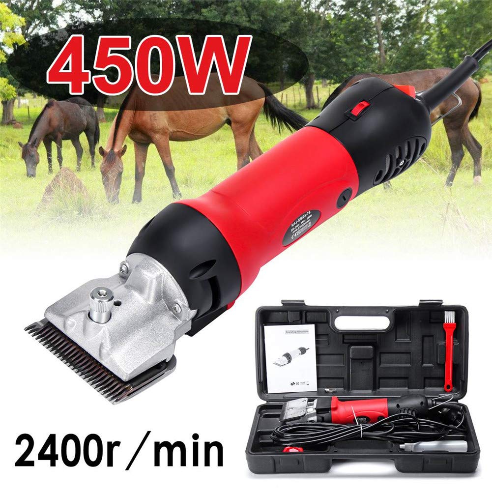 Profesional Maquina de Esquilar para Caballo, Esquiladora Caballos 450W & 6 Velocidades Ajustables Eléctrica Maquinilla Cortapelos para Animales de Granja Grandes, Cuidado del Caballo