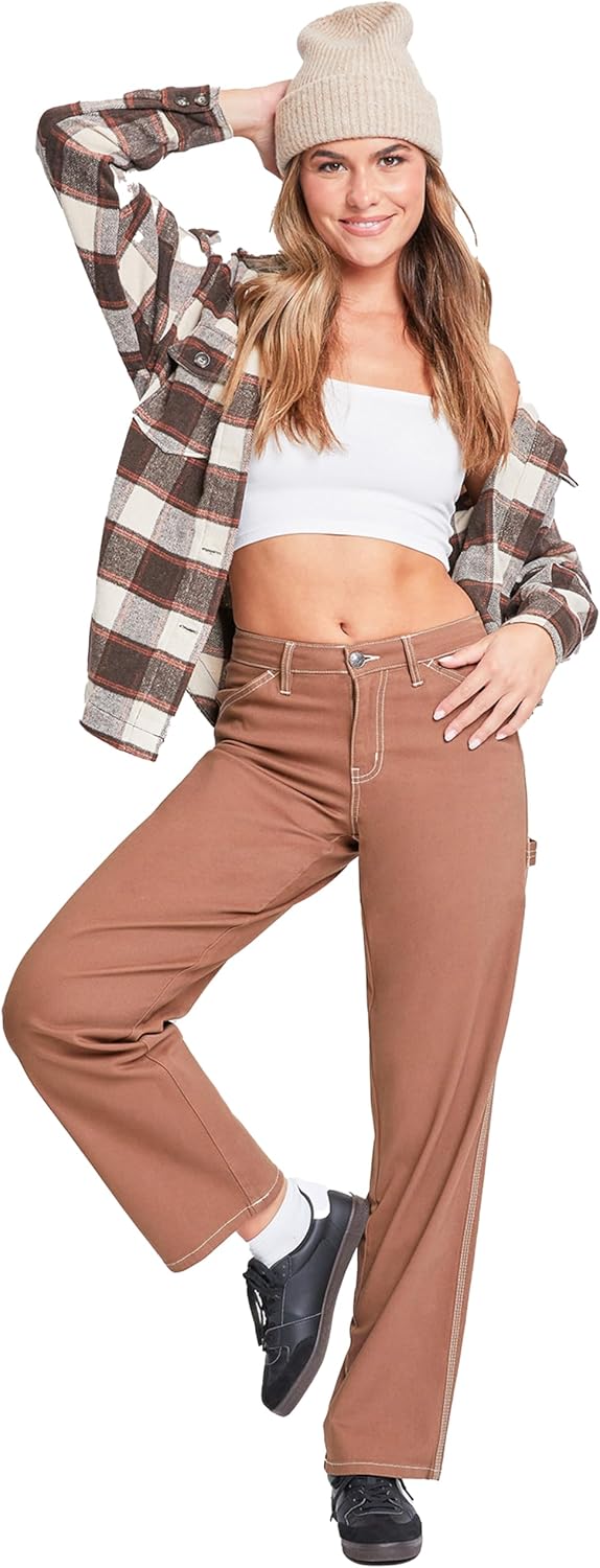 YMI Women's YMI Jeans Women's High Rise Carpenter Straight Leg Pants
