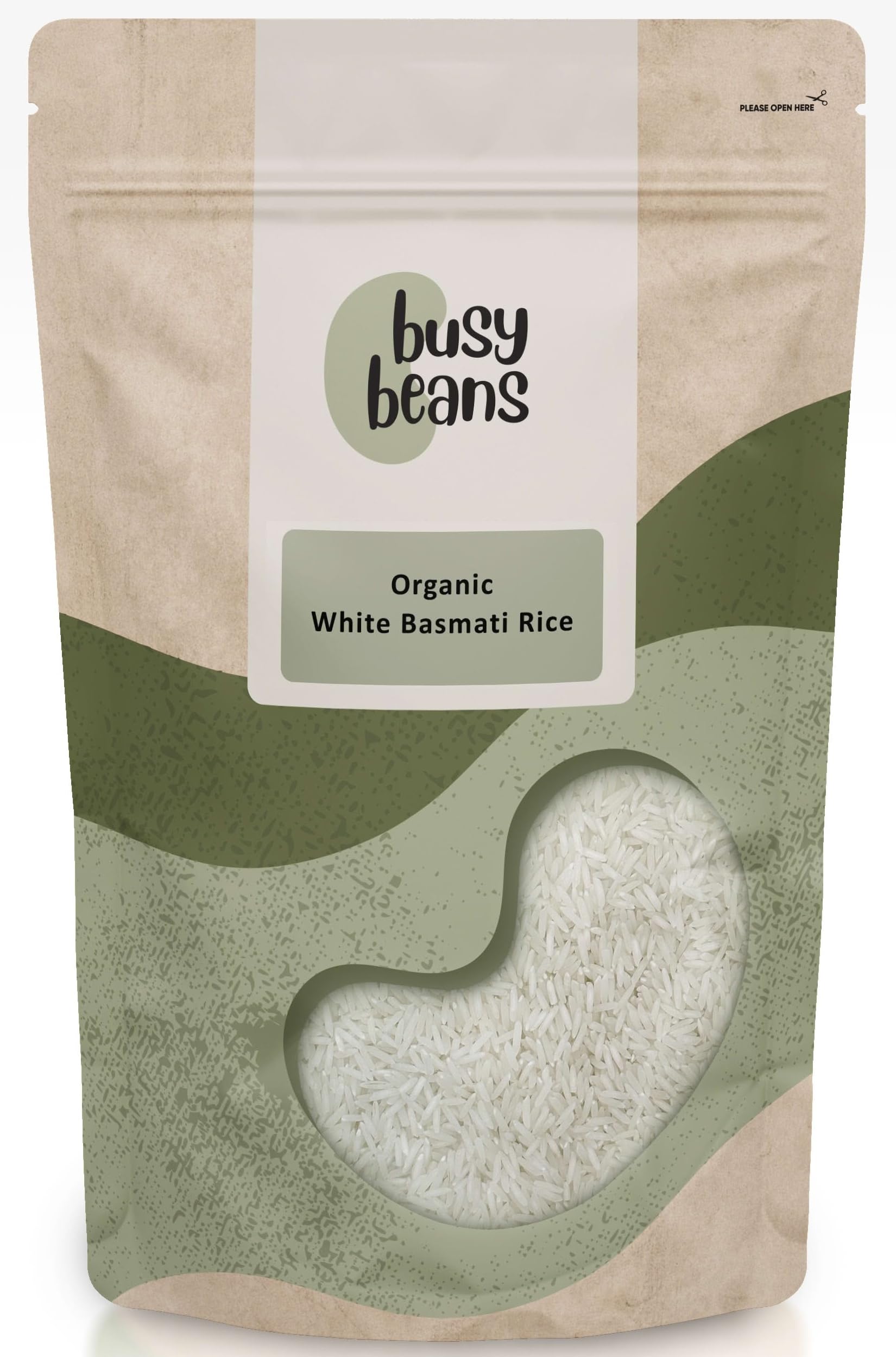 Organic White Basmati Rice - Certified Organic- by Busy Beans Organic (1kg)