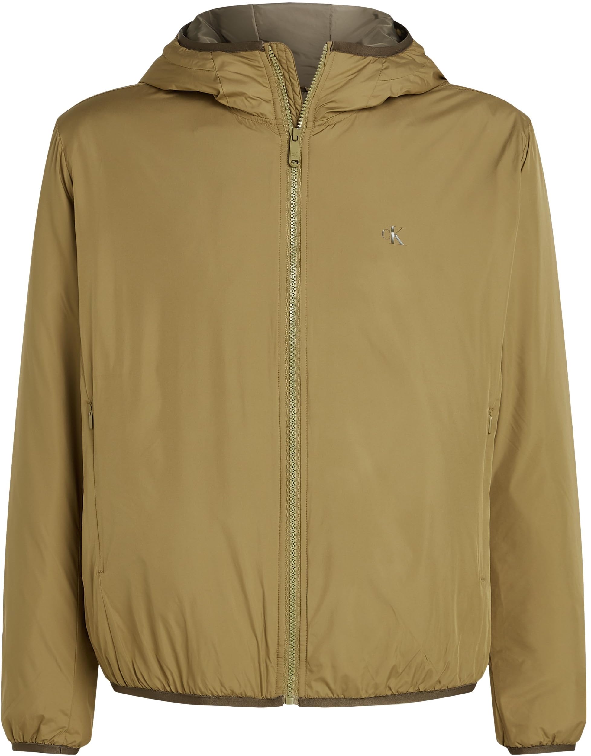 Calvin Klein Uomo Giacca a Vento Hi-Neck con Cappuccio