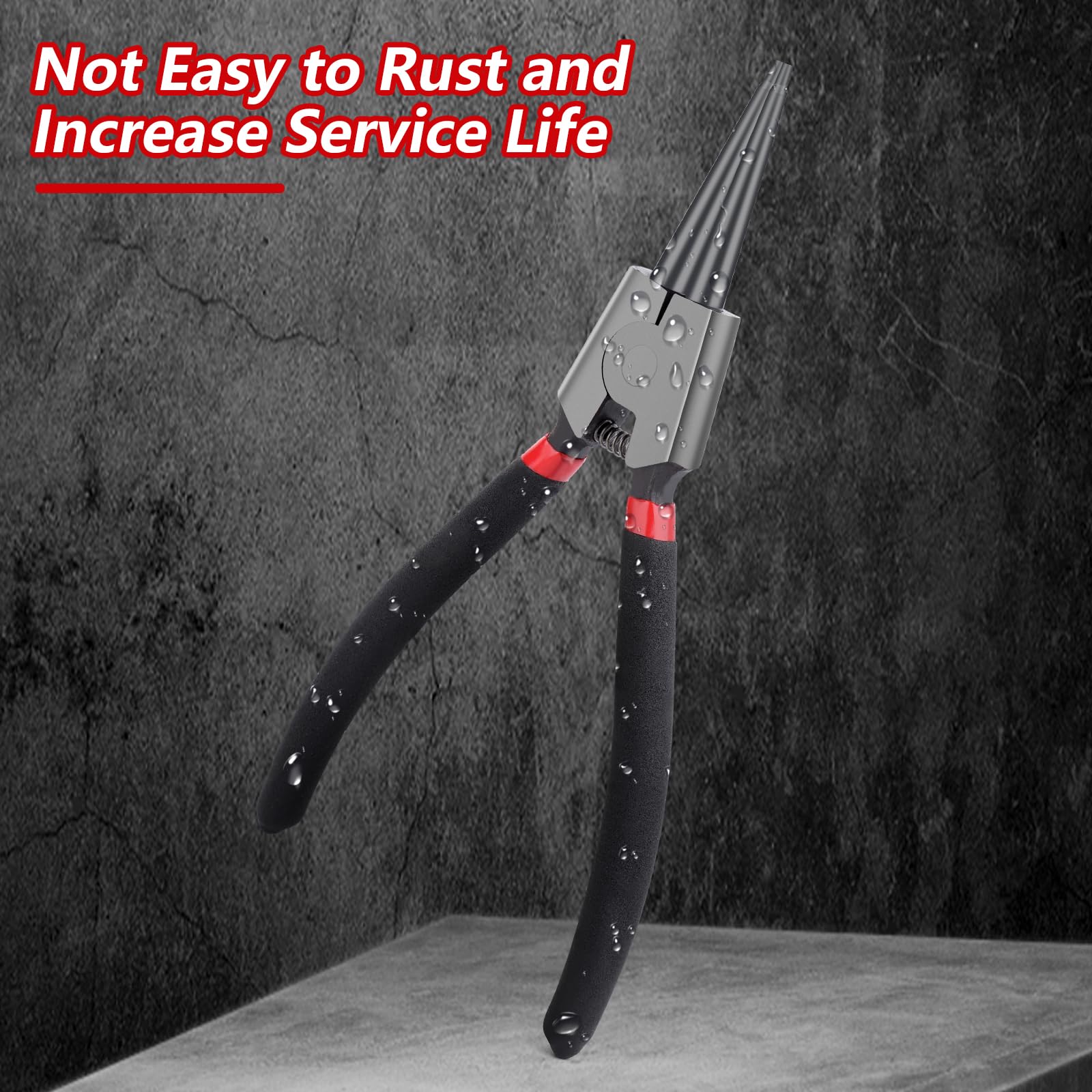 VFANDV Set Pinze per Anelli di Sicurezza, 4 Pezzi Dritti Pinza Seeger con Maniglie Antiscivolo Piegati Pinza Seeger Maniglie Antiscivolo Pinze per Anelli di Sicurezza Set per Interni Esterni