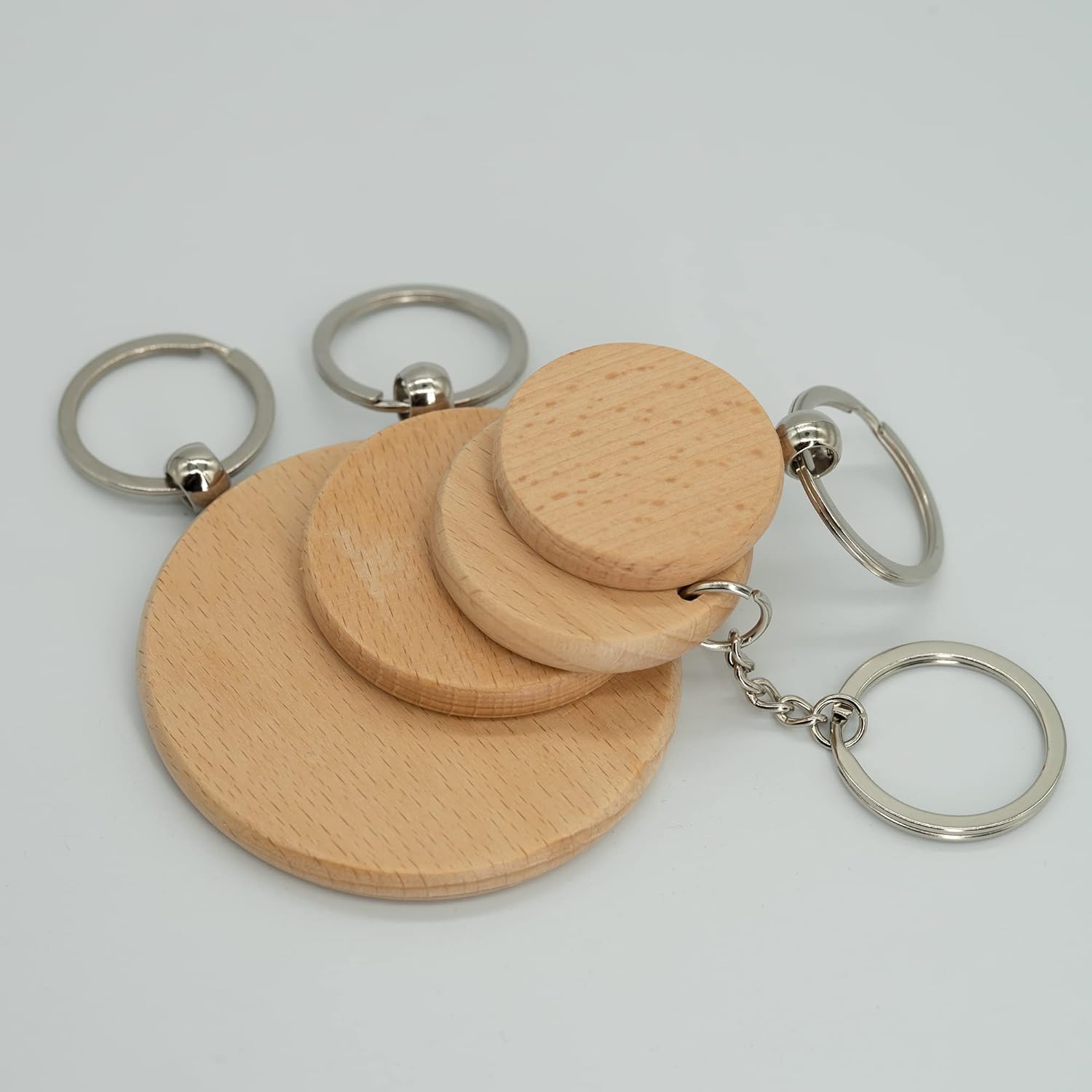 2 Inch Round Wood Engraving Blanks Wood Blanks Blank Wooden Key Tag 20 Pack - Image 6